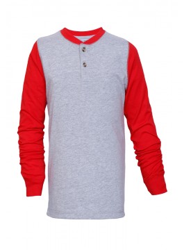 Youth Long Sleeve with contrast front Pocket Crew Neck Tee